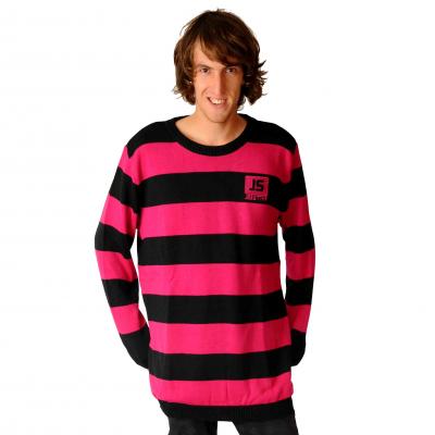 Pink and black striped sweater on sale